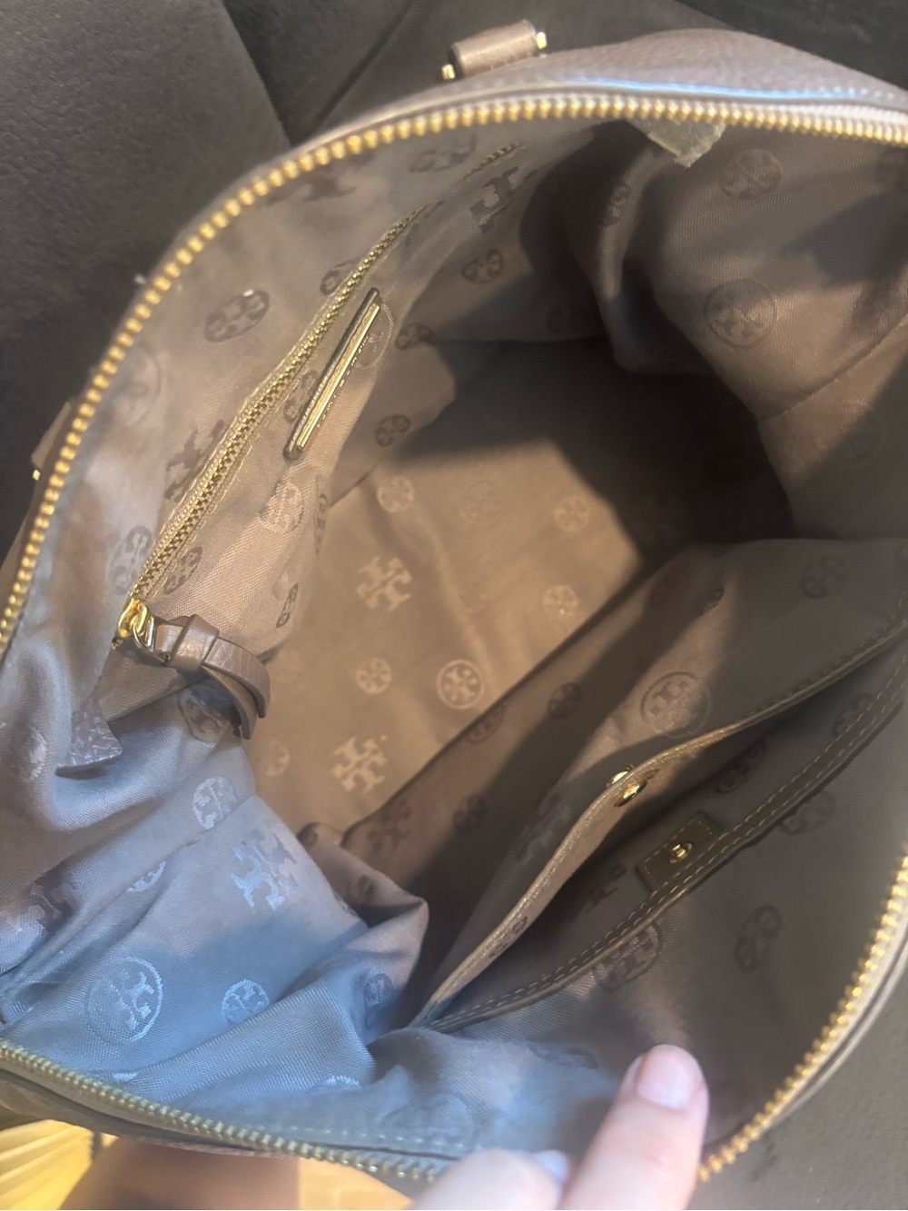 Tory Burch Pebbled Leather Tote with Tassel - Picture 4 of 8